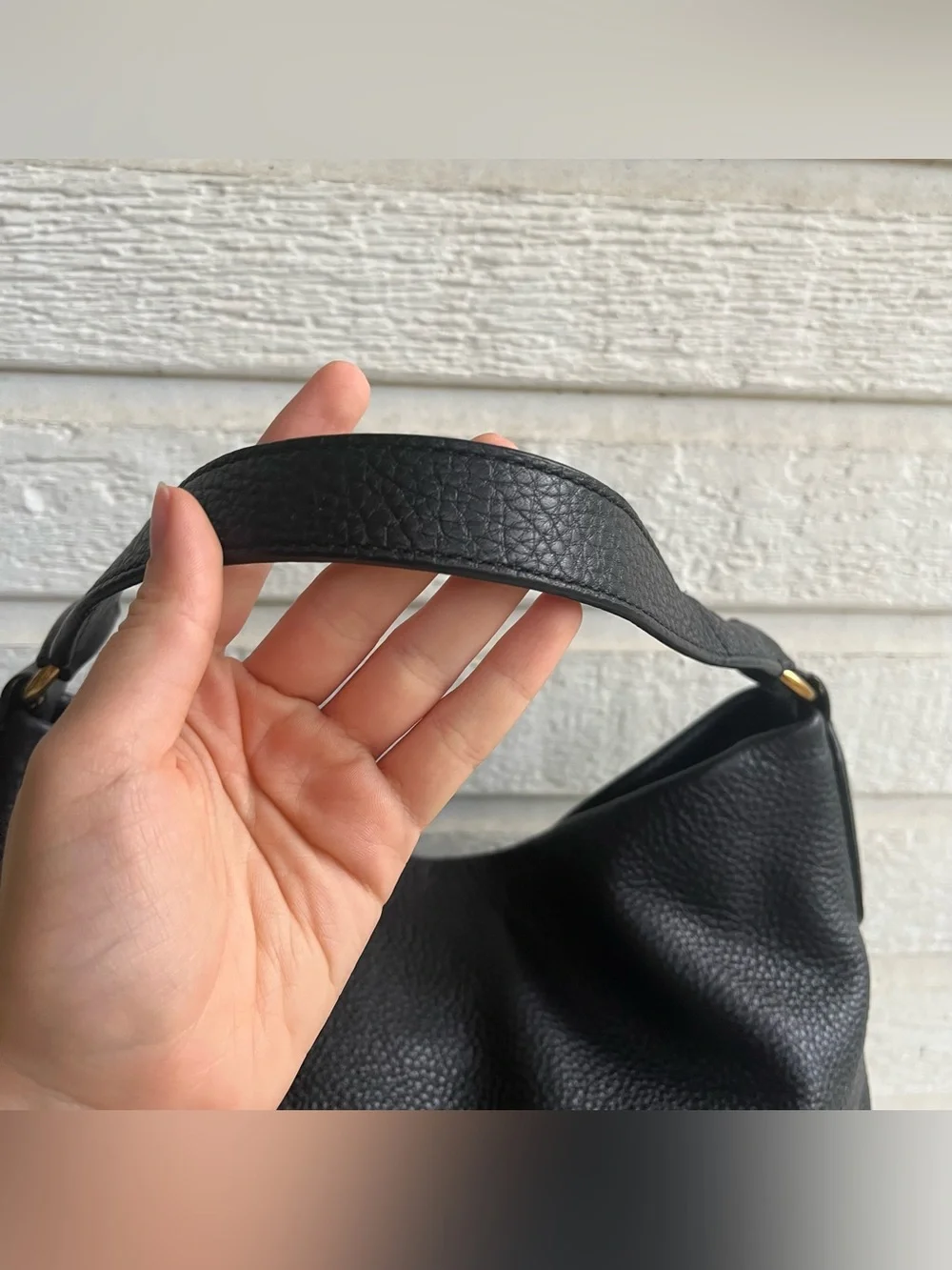 MARC JACOBS Black Leather Hobo Baguette Hillier Shoulder Bag